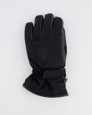 Moncler Kids Black Padded Ski Gloves Size M RRP £270