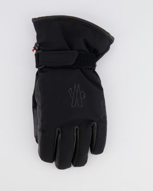 Moncler Kids Black Padded Ski Gloves Size M RRP £270