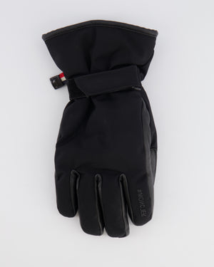 Moncler Kids Black Padded Ski Gloves Size M RRP £270