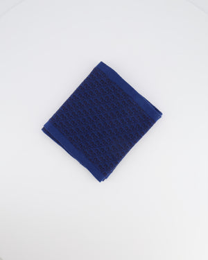 Christian Dior Kids Blue Dior Oblique Logo Wool Scarf RRP £250