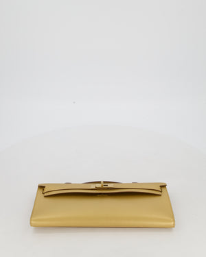 *SUPER RARE* Hermès Kelly Cut Bag in Doré Chévre Chamkila Leather with Permabrass Hardware