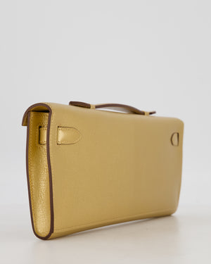 *SUPER RARE* Hermès Kelly Cut Bag in Doré Chévre Chamkila Leather with Permabrass Hardware