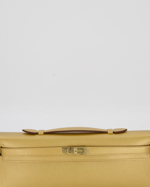 *SUPER RARE* Hermès Kelly Cut Bag in Doré Chévre Chamkila Leather with Permabrass Hardware