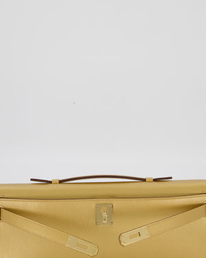 *SUPER RARE* Hermès Kelly Cut Bag in Doré Chévre Chamkila Leather with Permabrass Hardware
