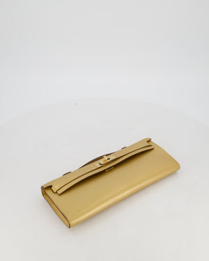 *SUPER RARE* Hermès Kelly Cut Bag in Doré Chévre Chamkila Leather with Permabrass Hardware