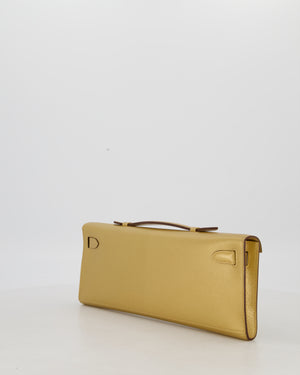*SUPER RARE* Hermès Kelly Cut Bag in Doré Chévre Chamkila Leather with Permabrass Hardware