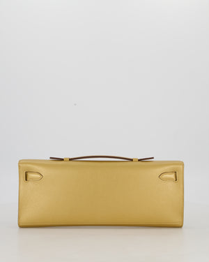*SUPER RARE* Hermès Kelly Cut Bag in Doré Chévre Chamkila Leather with Permabrass Hardware
