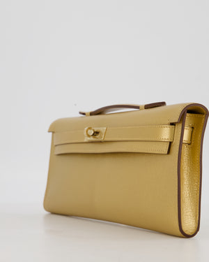 *SUPER RARE* Hermès Kelly Cut Bag in Doré Chévre Chamkila Leather with Permabrass Hardware