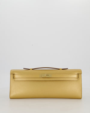 *SUPER RARE* Hermès Kelly Cut Bag in Doré Chévre Chamkila Leather with Permabrass Hardware