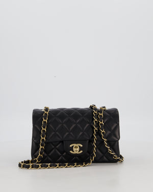 Chanel Black Mini Rectangular Flap Bag in Lambskin Leather with Gold Hardware
