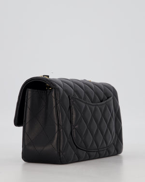 Chanel Black Mini Rectangular Flap Bag in Lambskin Leather with Gold Hardware