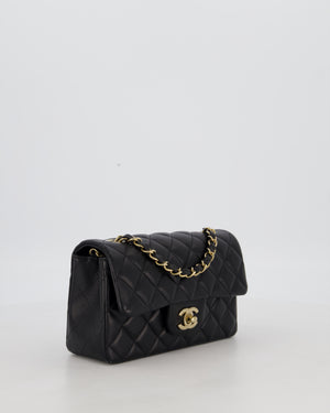 Chanel Black Mini Rectangular Flap Bag in Lambskin Leather with Gold Hardware