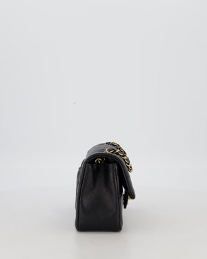 Chanel Black Mini Rectangular Flap Bag in Lambskin Leather with Gold Hardware