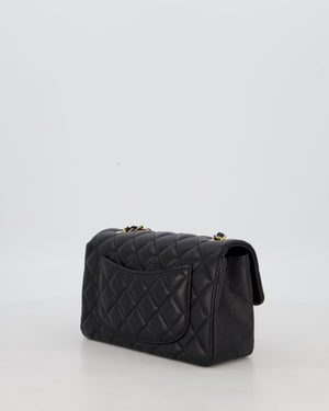 Chanel Black Mini Rectangular Flap Bag in Lambskin Leather with Gold Hardware