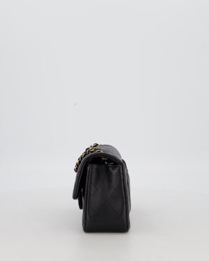 Chanel Black Mini Rectangular Flap Bag in Lambskin Leather with Gold Hardware