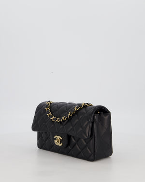 Chanel Black Mini Rectangular Flap Bag in Lambskin Leather with Gold Hardware