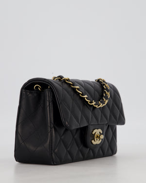 Chanel Black Mini Rectangular Flap Bag in Lambskin Leather with Gold Hardware