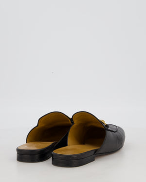 Gucci Black Princetown Horsebit Slippers in Calfskin Leather With Gold Horsebit Hardware Size 38.5 RRP £760