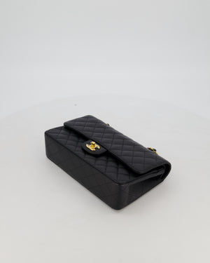 Chanel Black Medium Classic Double Flap Bag in Caviar Leather with Gold Hardware