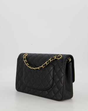 Chanel Black Medium Classic Double Flap Bag in Caviar Leather with Gold Hardware
