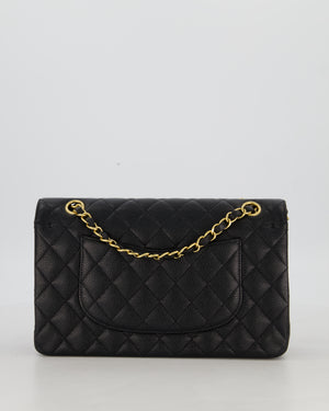 Chanel Black Medium Classic Double Flap Bag in Caviar Leather with Gold Hardware