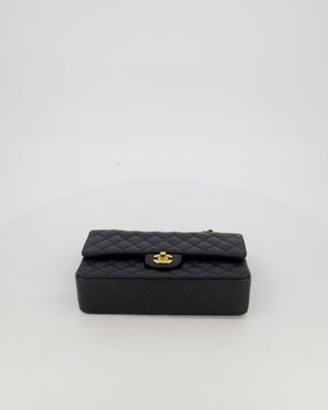 Chanel Black Medium Classic Double Flap Bag in Caviar Leather with Gold Hardware