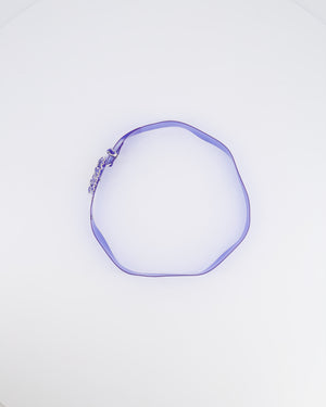 Chanel 18C Blue PVC Belt with Silver CC Chain Logo Buckle 65cm