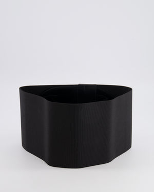 Alaia Black Leather Corset Belt with Silver Buckles 65cm