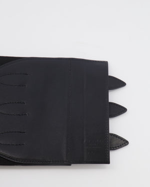 Alaia Black Leather Corset Belt with Silver Buckles 65cm