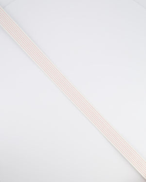 Chanel White and Pink Striped Canvas and Leather Belt Size FR 34 (UK 6)