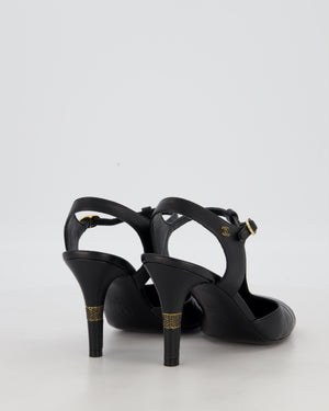 Chanel Black Patent Toe Mary-Jane Heels with CC Logo Detail Size EU 37 C