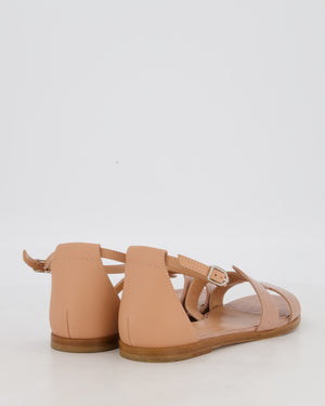 Hermès Santorini Sandal in Rose Porcelaine Mississippiensis Alligator and Calfskin Leather Size EU 37
