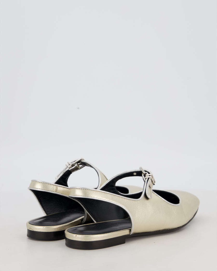 Hermès Kleo Slingback Mules in Plantine Goatskin Leather Size EU 37 RRP £1,080