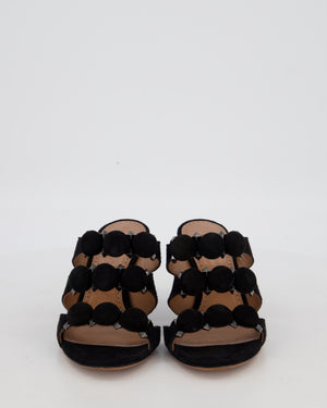 Alaïa Black Pom Pom Studded Mules Size EU 37