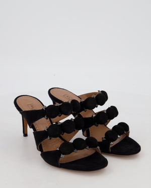 Alaïa Black Pom Pom Studded Mules Size EU 37