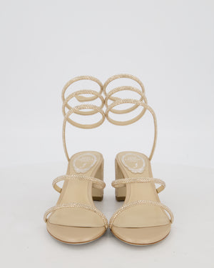 Rene Caovilla Beige Cleo Diamante Sandal Size EU 37 RRP £1,420