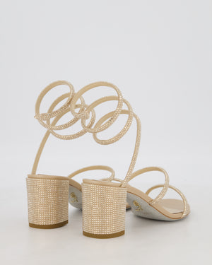 Rene Caovilla Beige Cleo Diamante Sandal Size EU 37 RRP £1,420