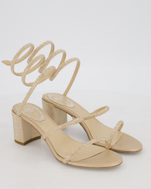 Rene Caovilla Beige Cleo Diamante Sandal Size EU 37 RRP £1,420