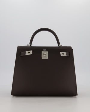 *RARE* Hermès Kelly 28 Sellier Bag in Bai Brun Epsom Leather with Palladium Hardware