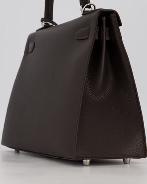 *RARE* Hermès Kelly 28 Sellier Bag in Bai Brun Epsom Leather with Palladium Hardware