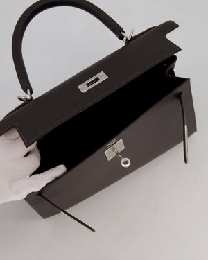 *RARE* Hermès Kelly 28 Sellier Bag in Bai Brun Epsom Leather with Palladium Hardware