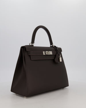*RARE* Hermès Kelly 28 Sellier Bag in Bai Brun Epsom Leather with Palladium Hardware