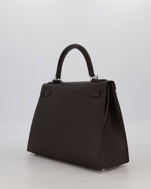 *RARE* Hermès Kelly 28 Sellier Bag in Bai Brun Epsom Leather with Palladium Hardware