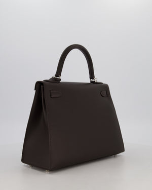 *RARE* Hermès Kelly 28 Sellier Bag in Bai Brun Epsom Leather with Palladium Hardware