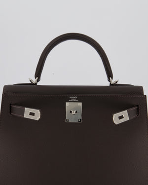 *RARE* Hermès Kelly 28 Sellier Bag in Bai Brun Epsom Leather with Palladium Hardware