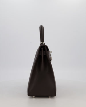 *RARE* Hermès Kelly 28 Sellier Bag in Bai Brun Epsom Leather with Palladium Hardware