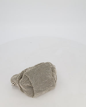 Jimmy Choo Bonny Silver Crystal Embellished Satin Shoulder Bag with Silver