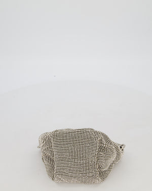 Jimmy Choo Bonny Silver Crystal Embellished Satin Shoulder Bag with Silver