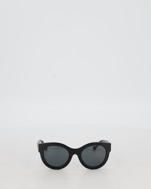 Chanel Black Rhinestone Quilted Sunglasses with Diamante CC Detail