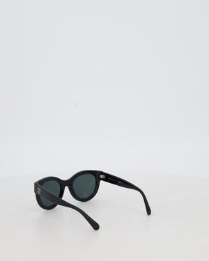 Chanel Black Rhinestone Quilted Sunglasses with Diamante CC Detail